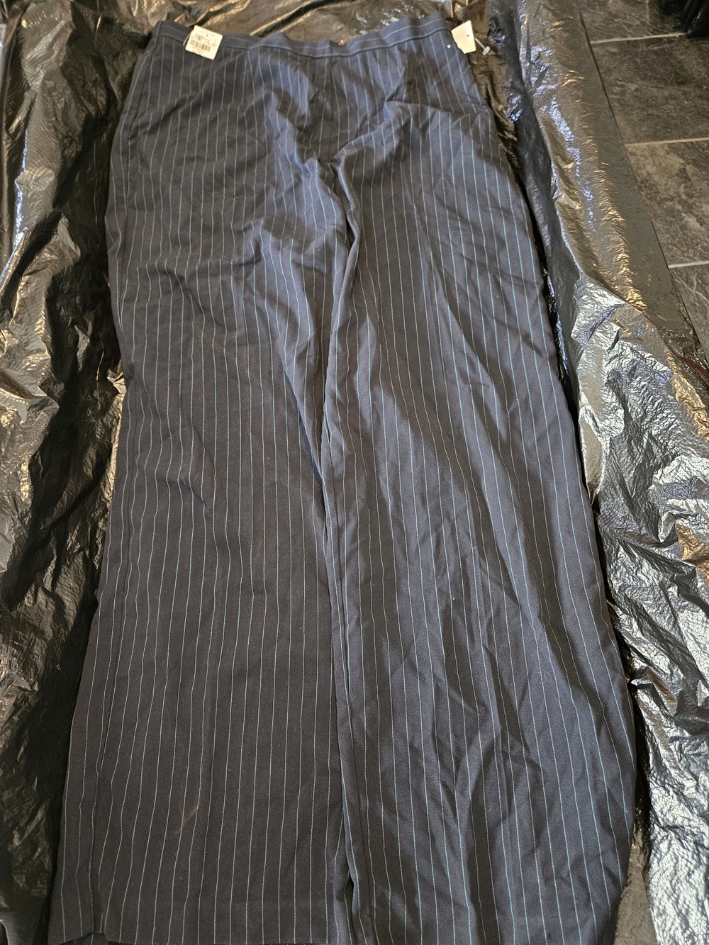 Danny & Nicole Women's Pinstripe Trousers Black & Blue Size 16P NWT